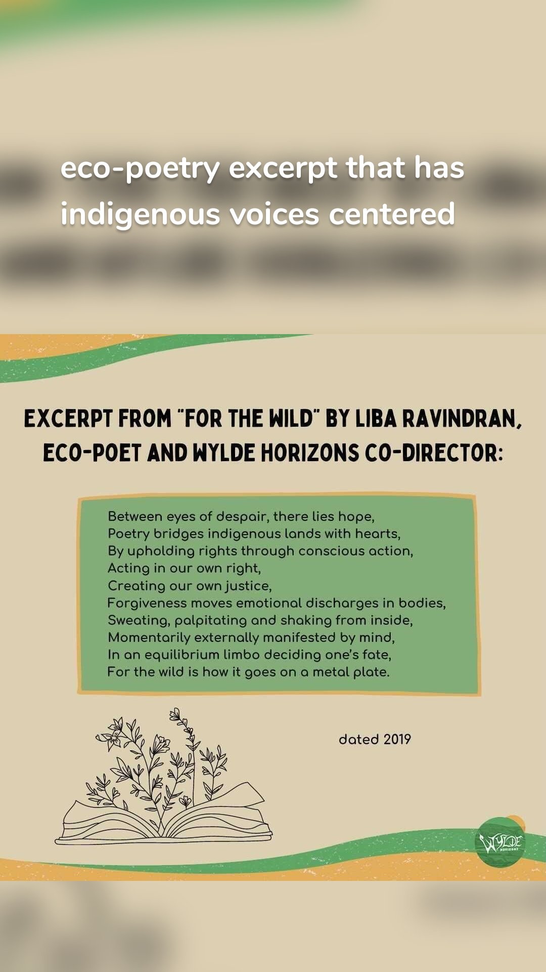eco-poetry excerpt that has indigenous voices centered